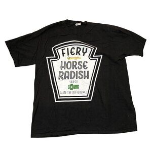 Port & Company Mens T-Shirt XL Black Horse Radish Sauce Funny Group Condiment